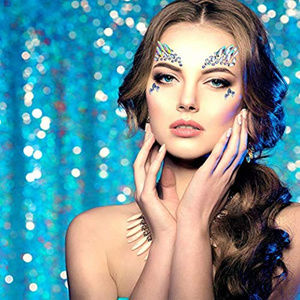 set of 6 boho festival face jewel stickers